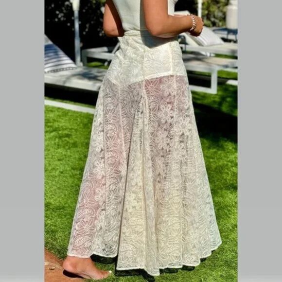 Free People Beat of the Moment Maxi Skirt - Ivory - 4 - NWT - Picture 3 of 5